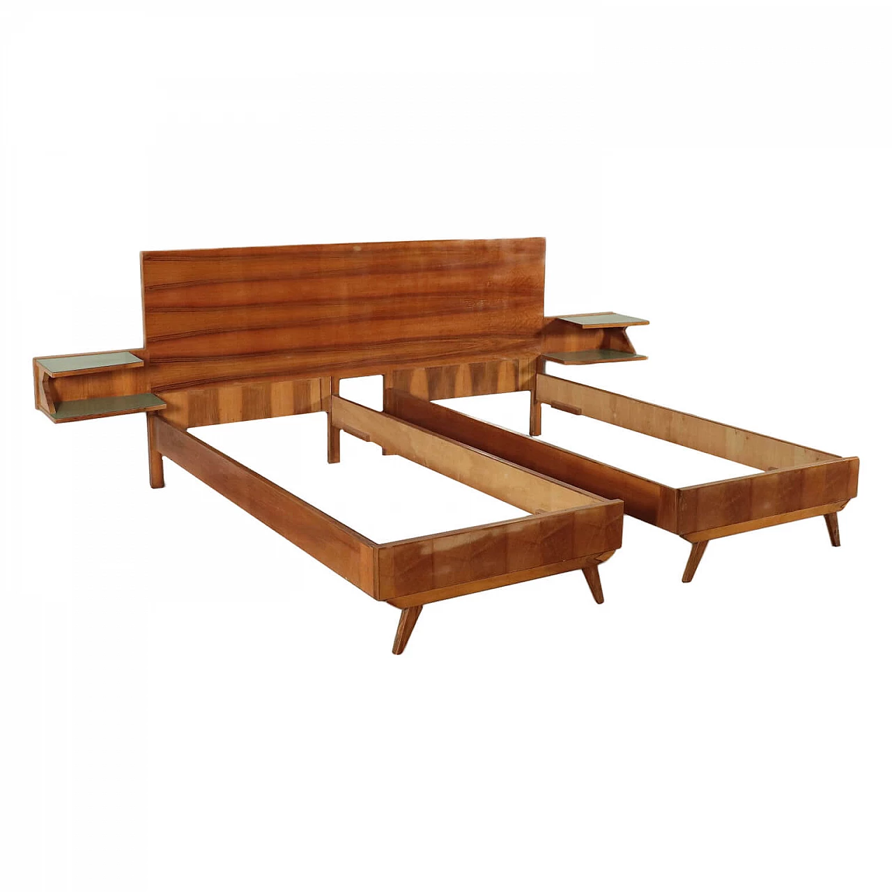 Double bed frame in mahogany, 60s 1174646
