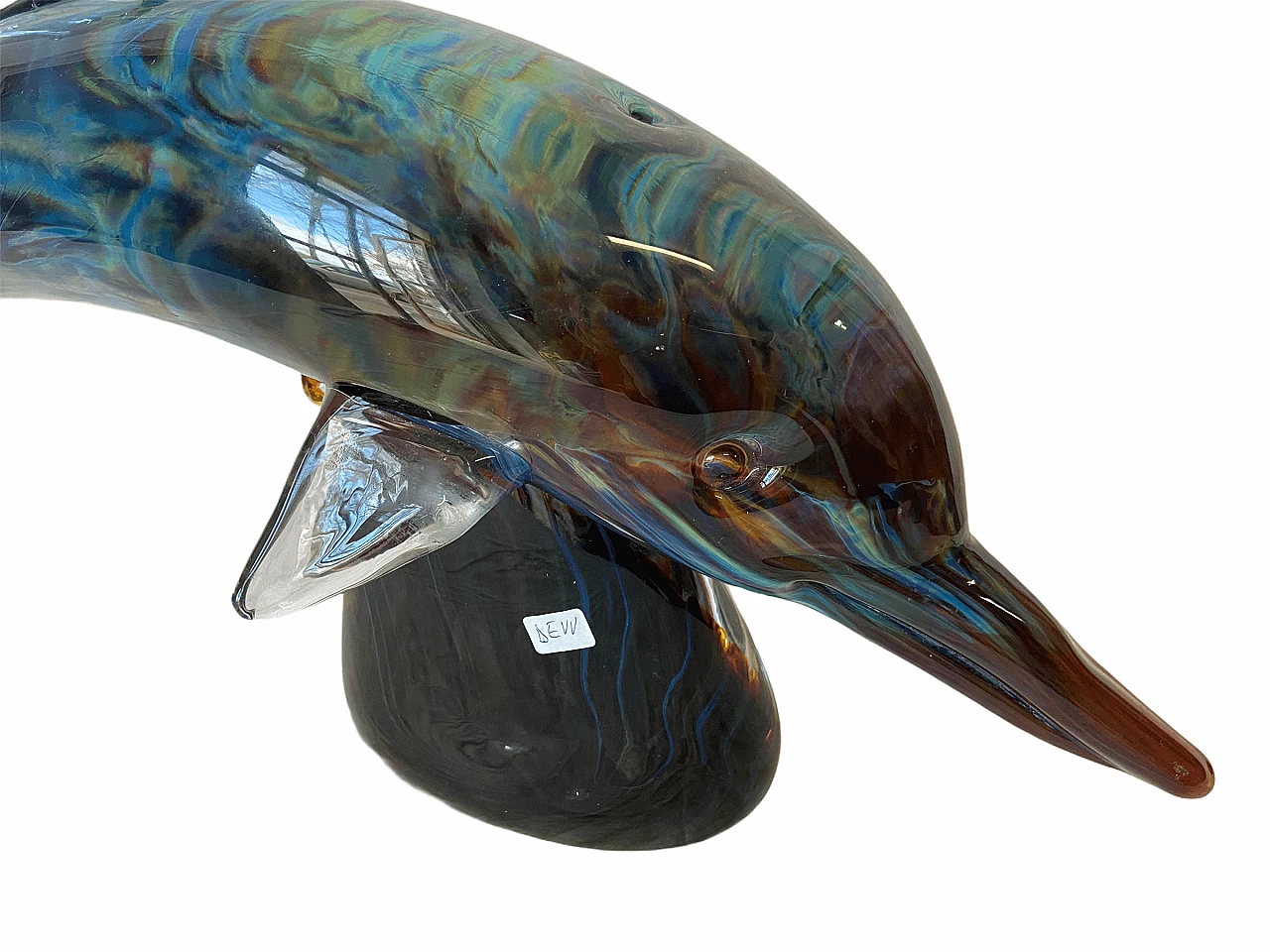 Dolphin sculpture in Murano chalcedony glass 1175022