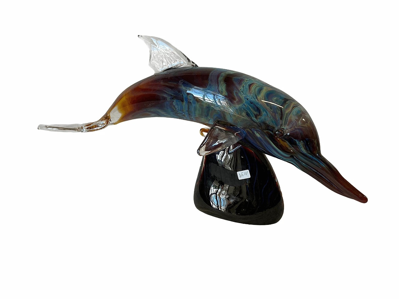 Dolphin sculpture in Murano chalcedony glass 1175023
