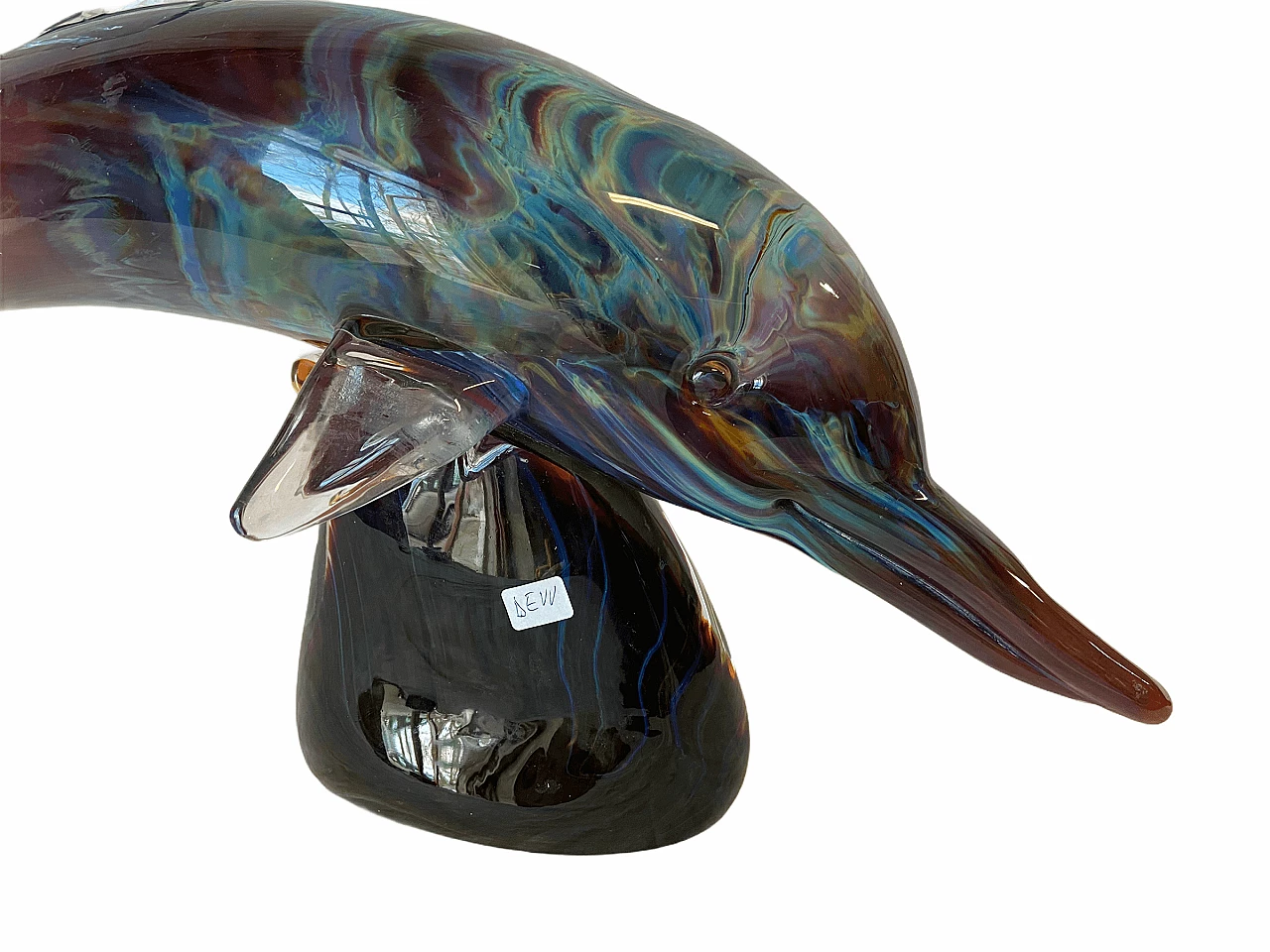 Dolphin sculpture in Murano chalcedony glass 1175024