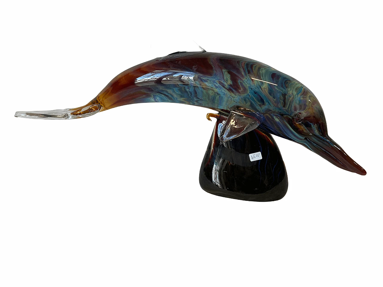 Dolphin sculpture in Murano chalcedony glass 1175028