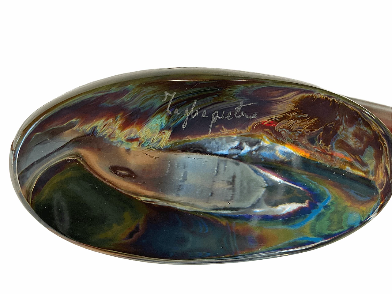 Dolphin sculpture in Murano chalcedony glass 1175033