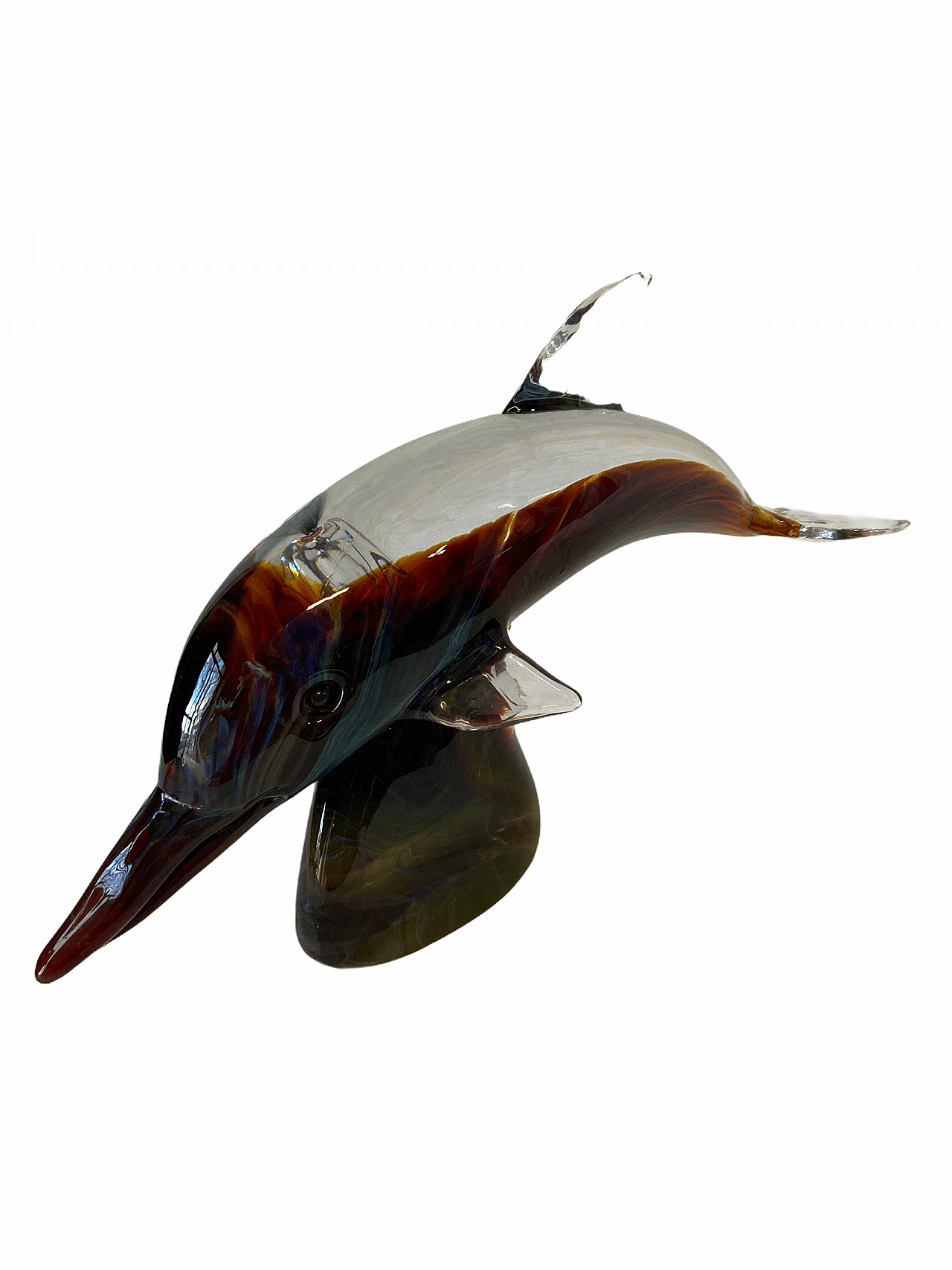 Dolphin sculpture in Murano chalcedony glass 1175035