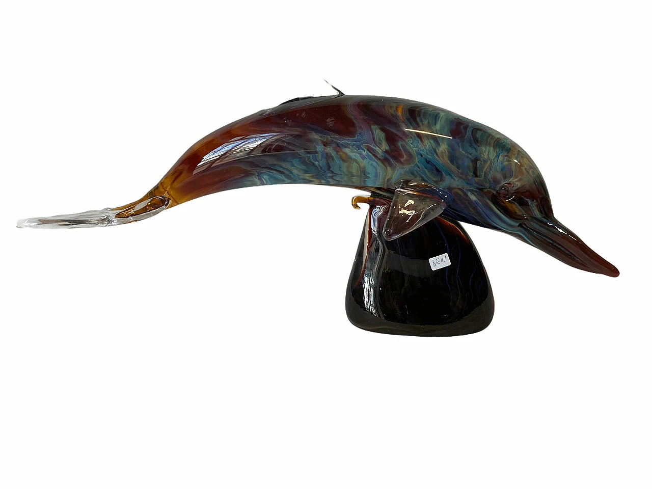 Dolphin sculpture in Murano chalcedony glass 1175038