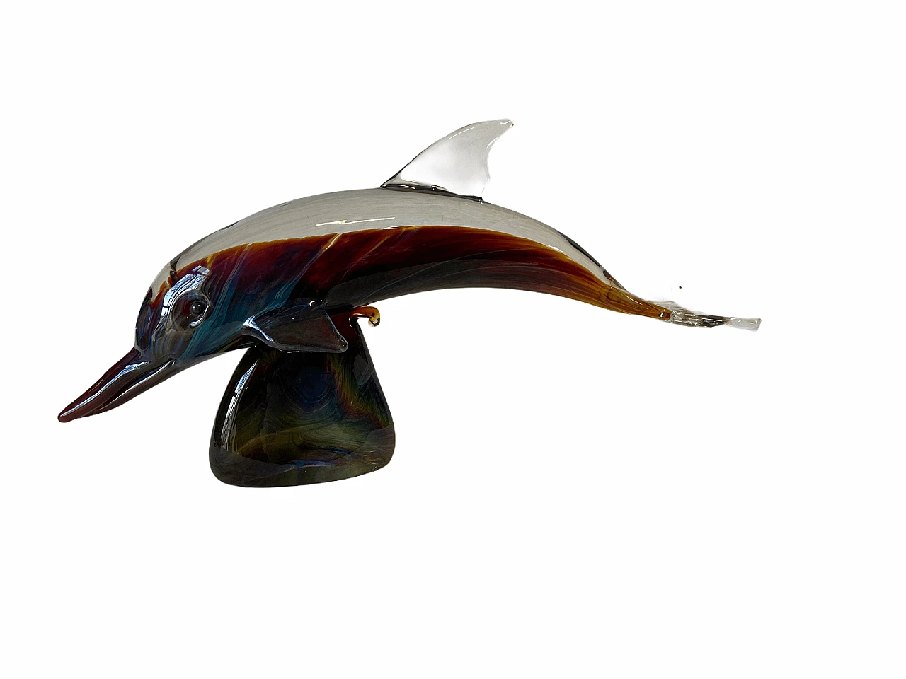 Dolphin sculpture in Murano chalcedony glass 1175039