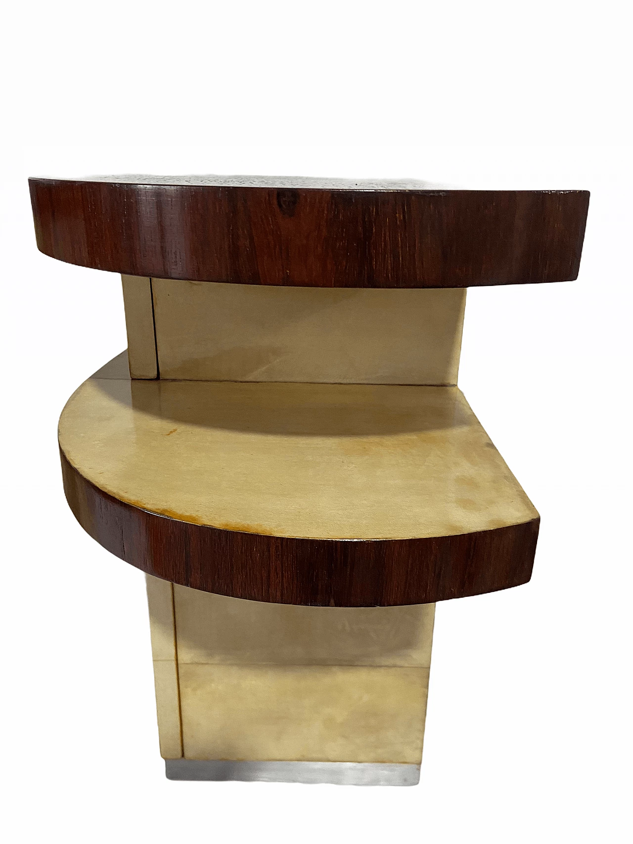 Coppia di comodini in pergamena, anni '50 1175063