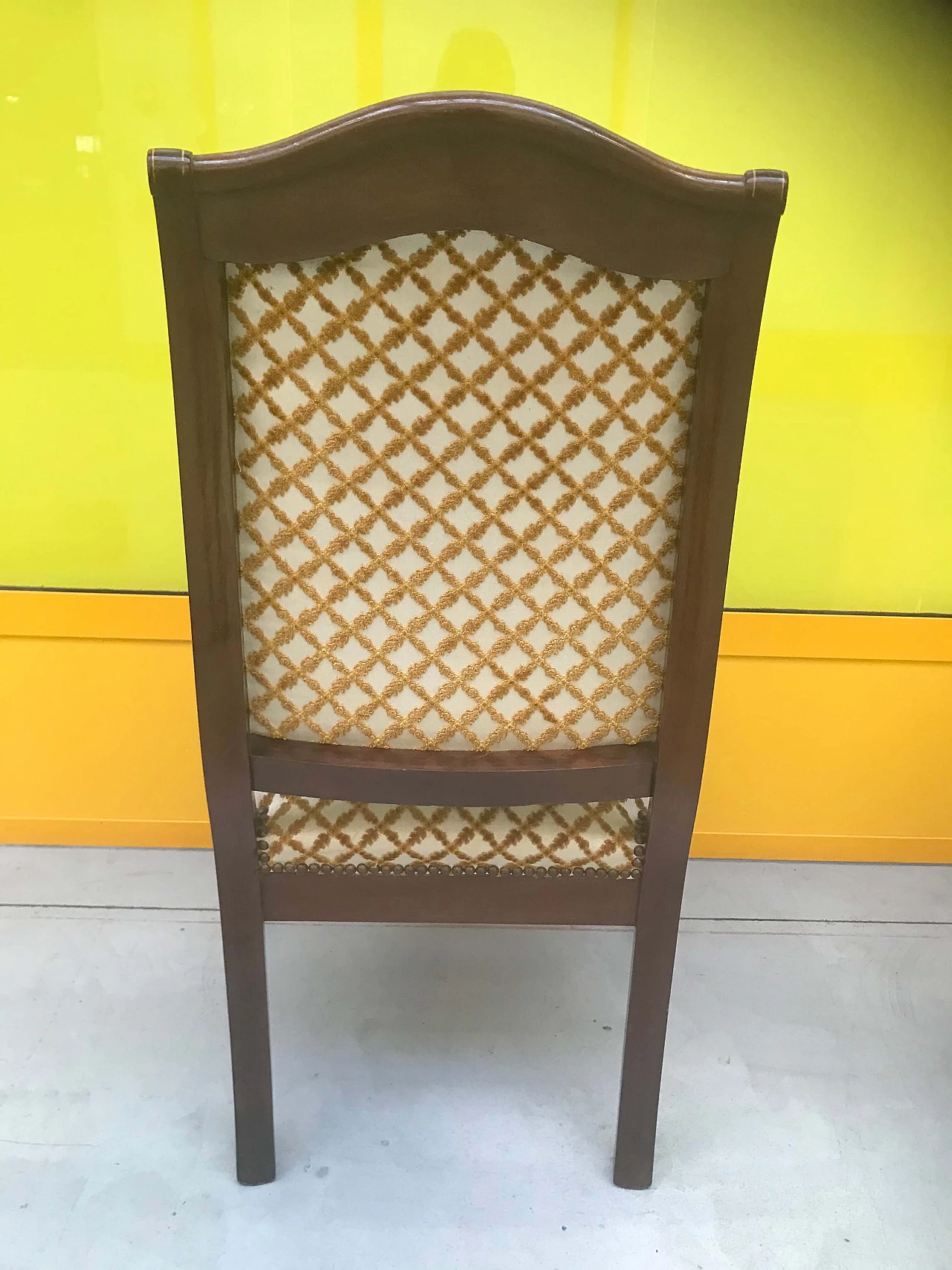 Charles X French armchair in mahogany with maple fillets, first half 19th century 1175073