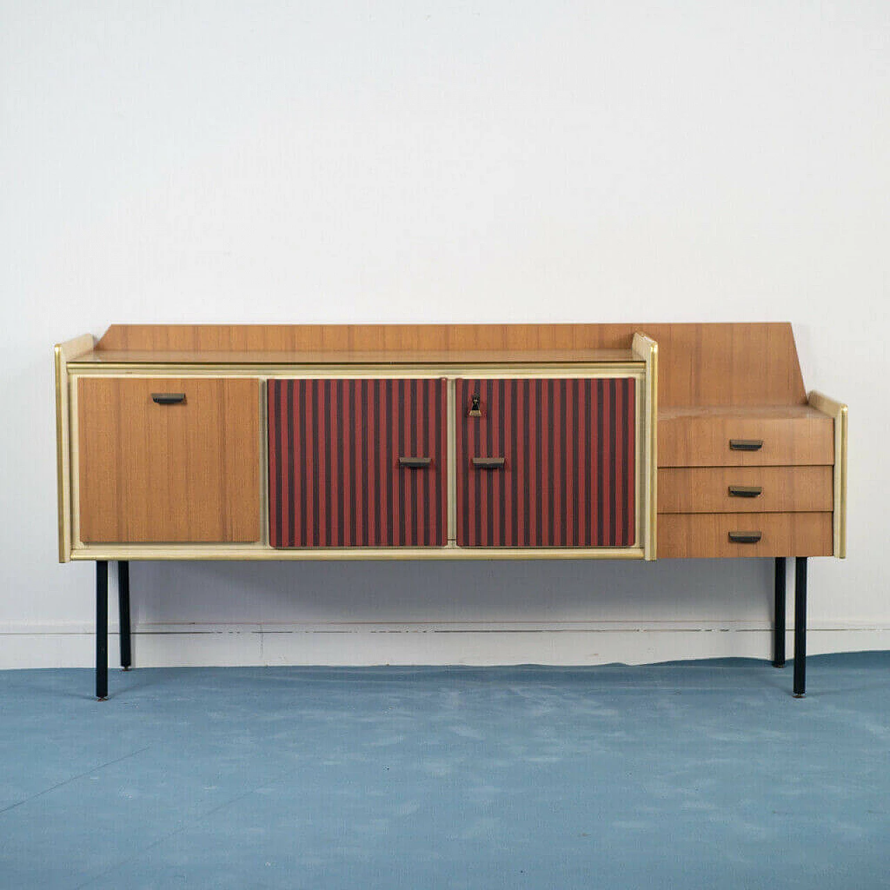 Wooden sideboard with drawers, 70's 1175164