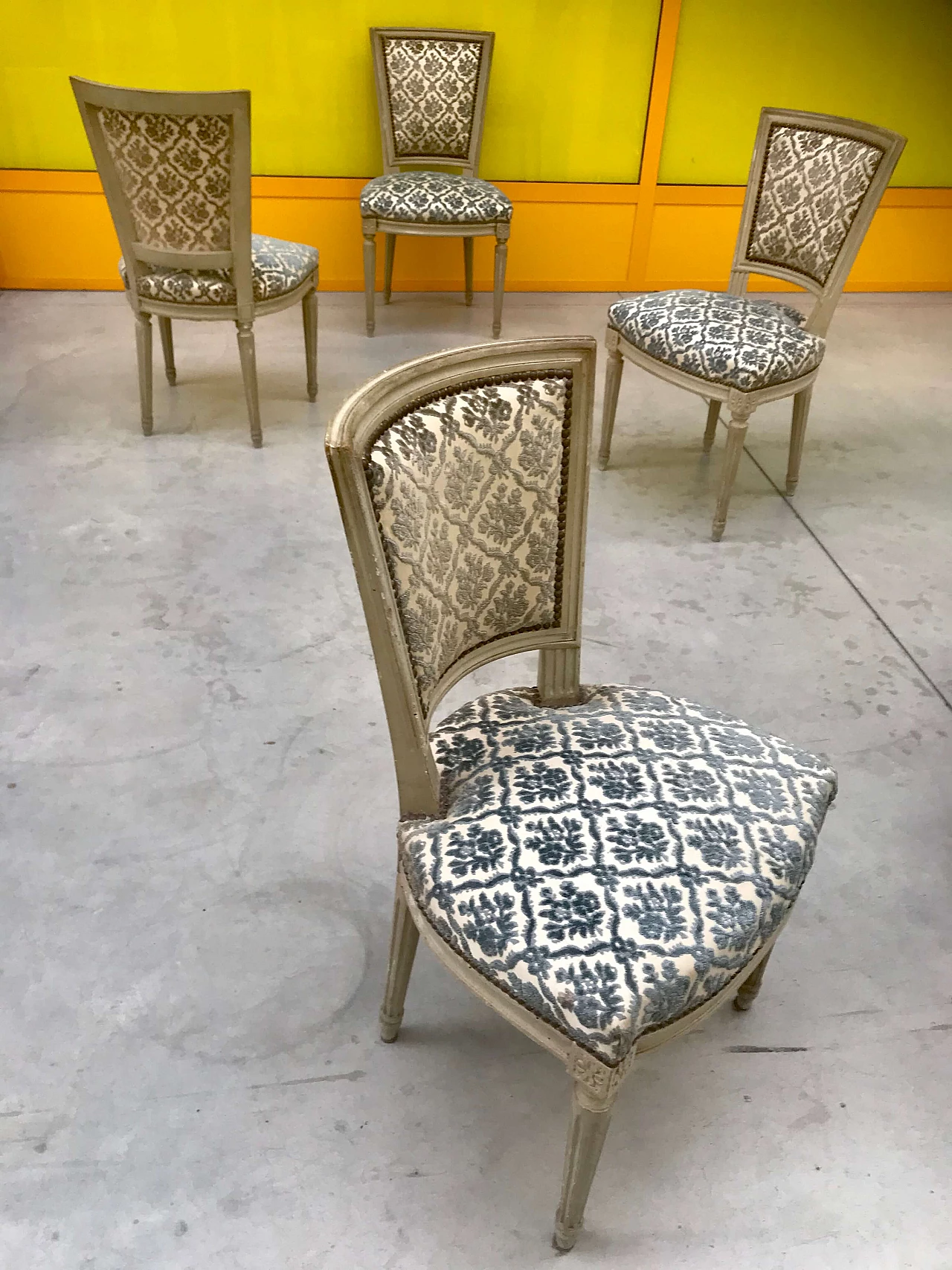 4 Lacquered chairs Louis XVI style, end of '800 1175225