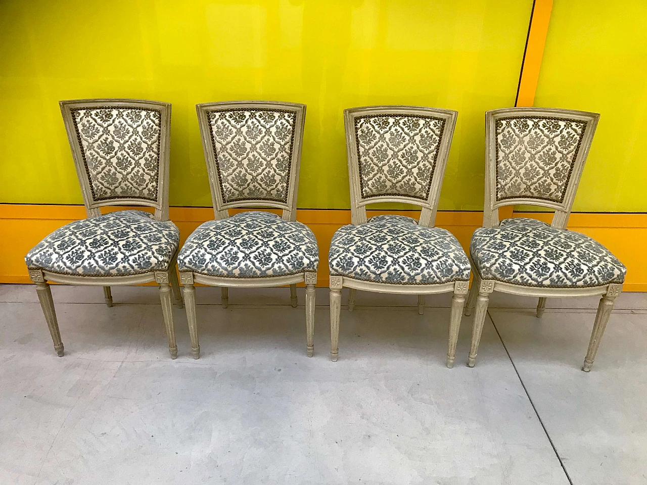 4 Lacquered chairs Louis XVI style, end of '800 1175226
