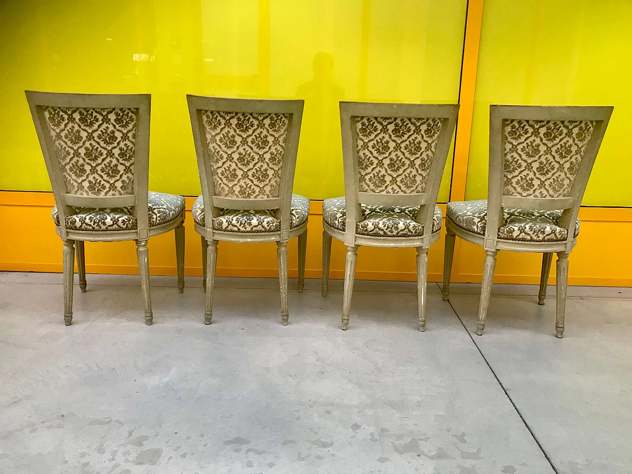 4 Sedie laccate di stile Luigi XVI, fine '800 1175230