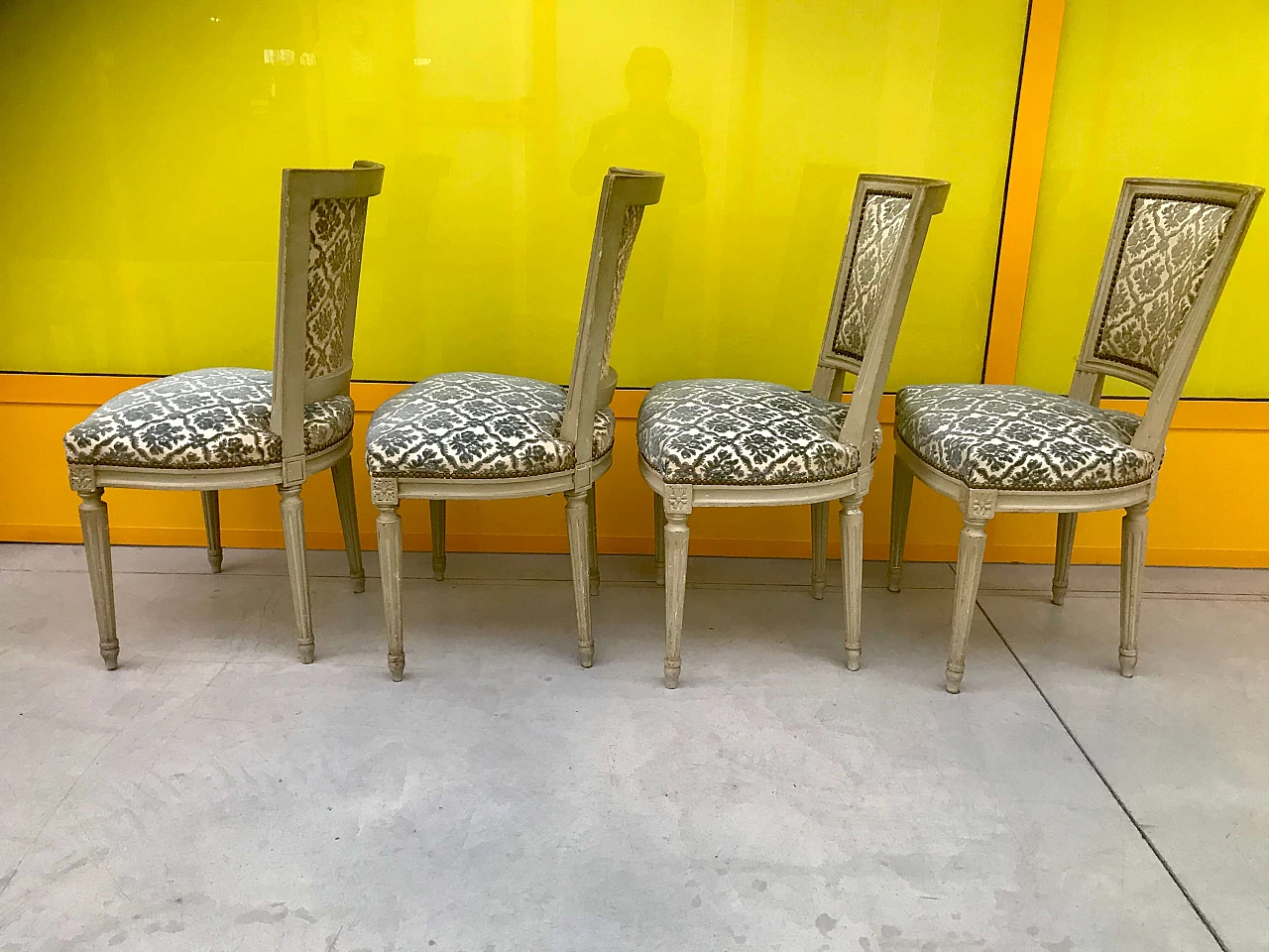 4 Sedie laccate di stile Luigi XVI, fine '800 1175231