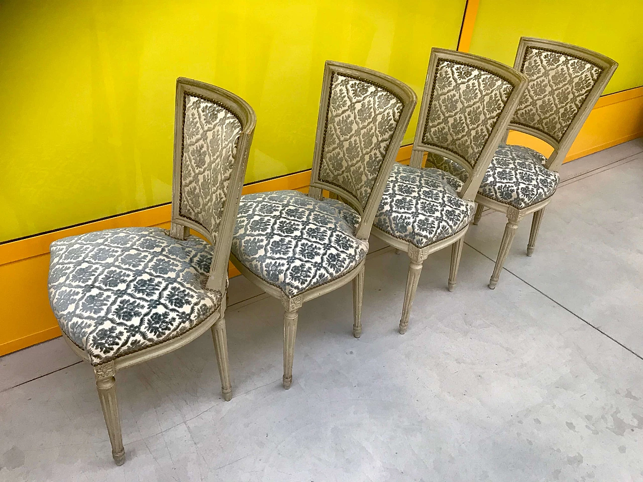 4 Lacquered chairs Louis XVI style, end of '800 1175232