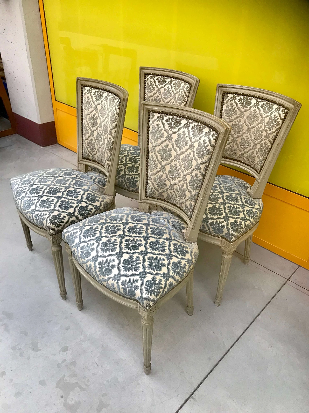 4 Lacquered chairs Louis XVI style, end of '800 1175234