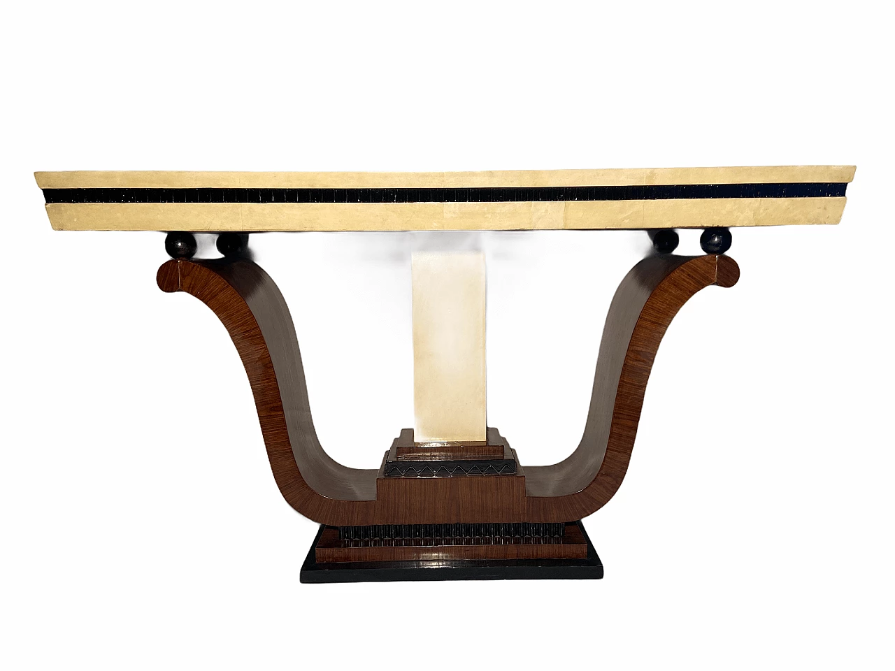 Art Deco console in parchment and rosewood, 1950s 1175302