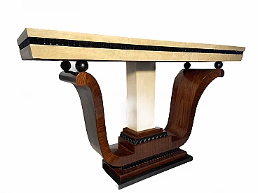 Art Deco console in parchment and rosewood, 1950s