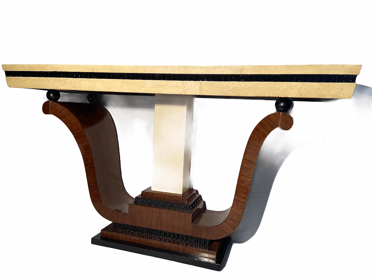 Art Deco console in parchment and rosewood, 1950s 1175306