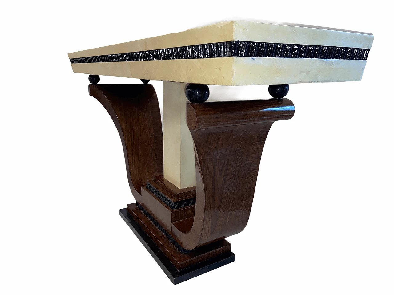 Art Deco console in parchment and rosewood, 1950s 1175310
