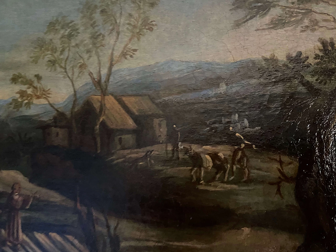 First of a pair of Italian paintings with landscape, end of the 17th century 1175346