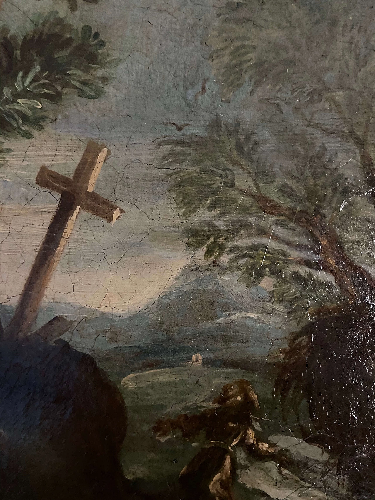 Primo di una coppia di dipinti italiani con paesaggio, fine '600 1175347