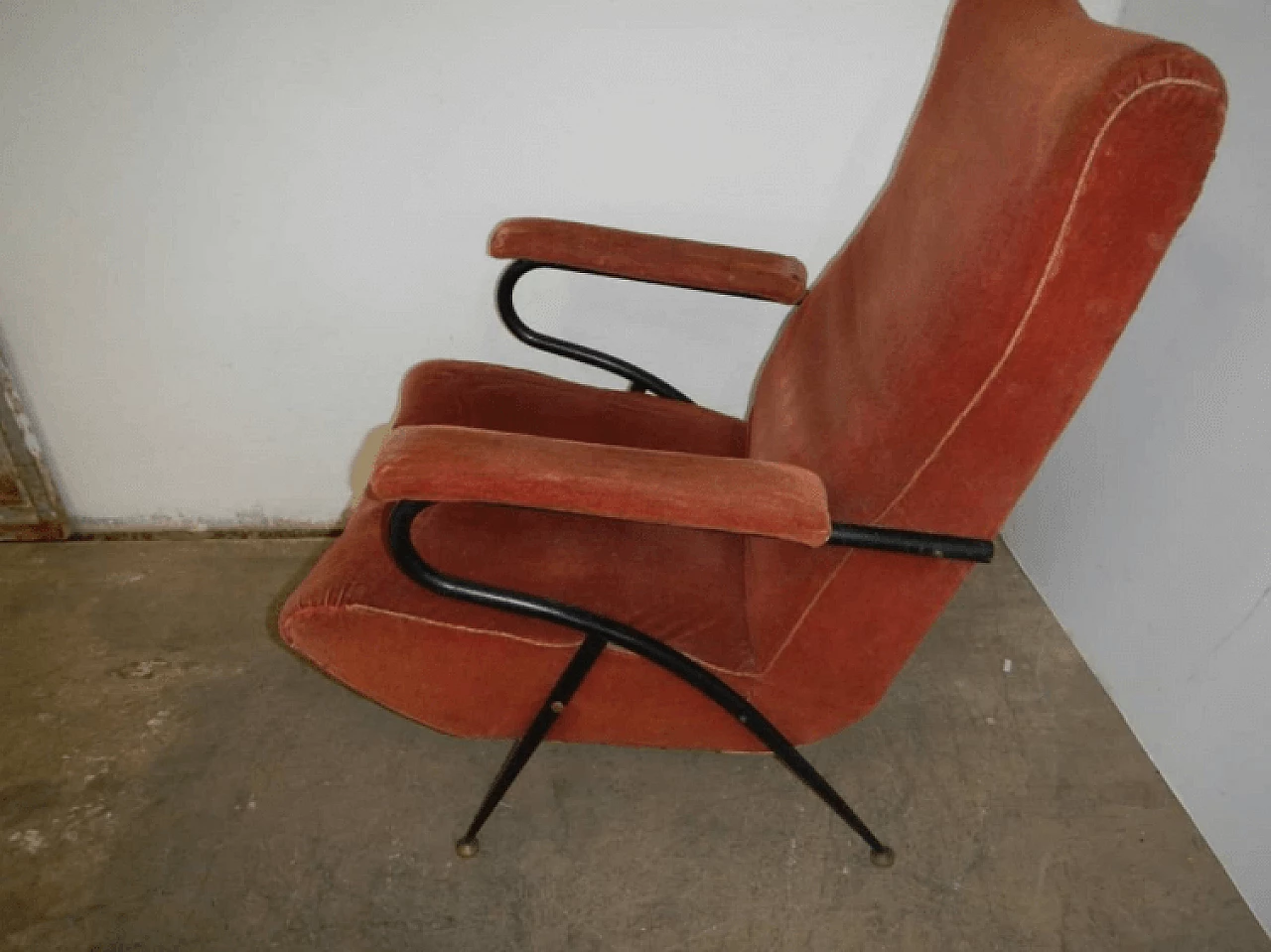 Italian velvet lounge chair, 40s 1175489