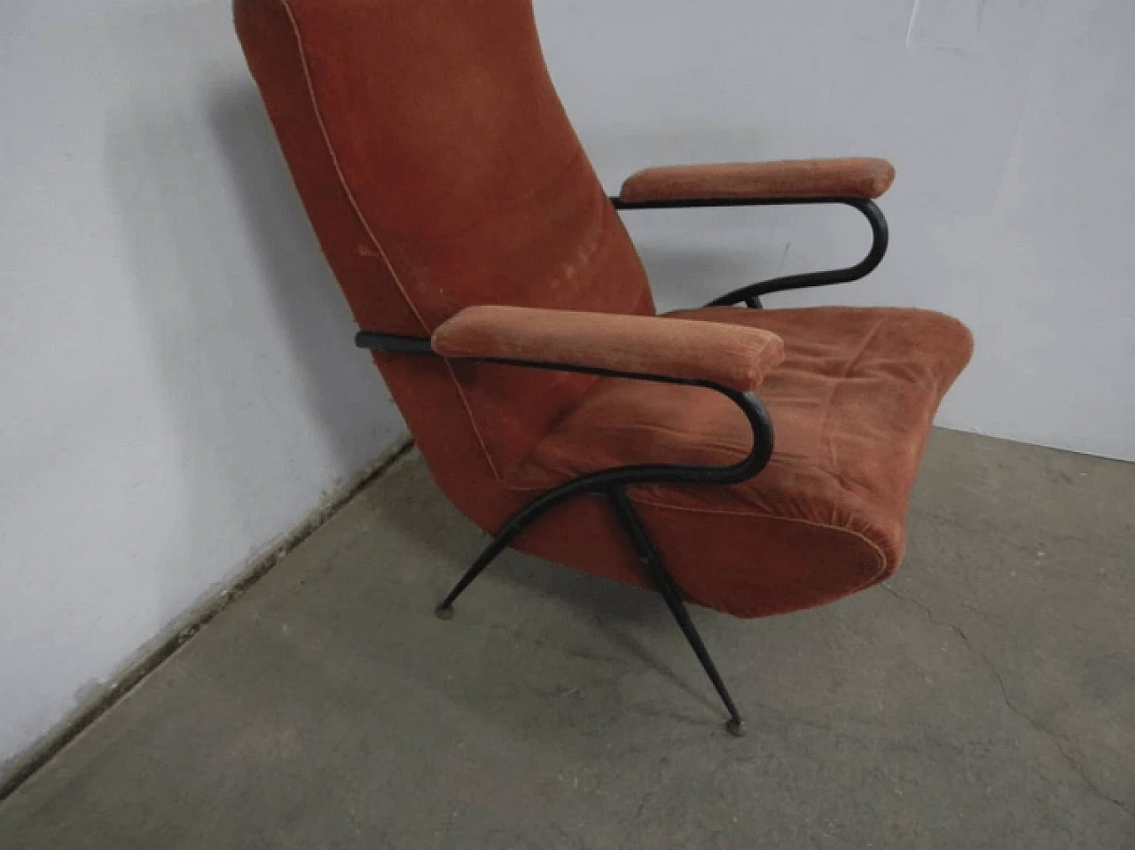 Italian velvet lounge chair, 40s 1175490