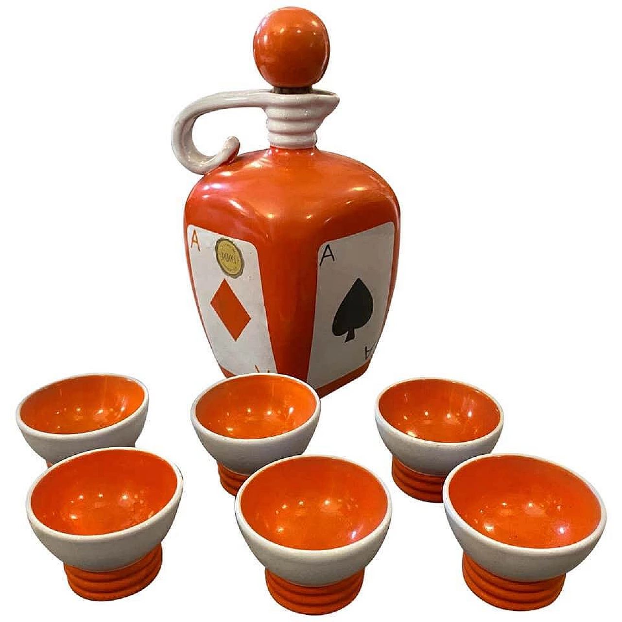 Set da liquore in ceramica di Pucci Umbertide, anni '50 1175643