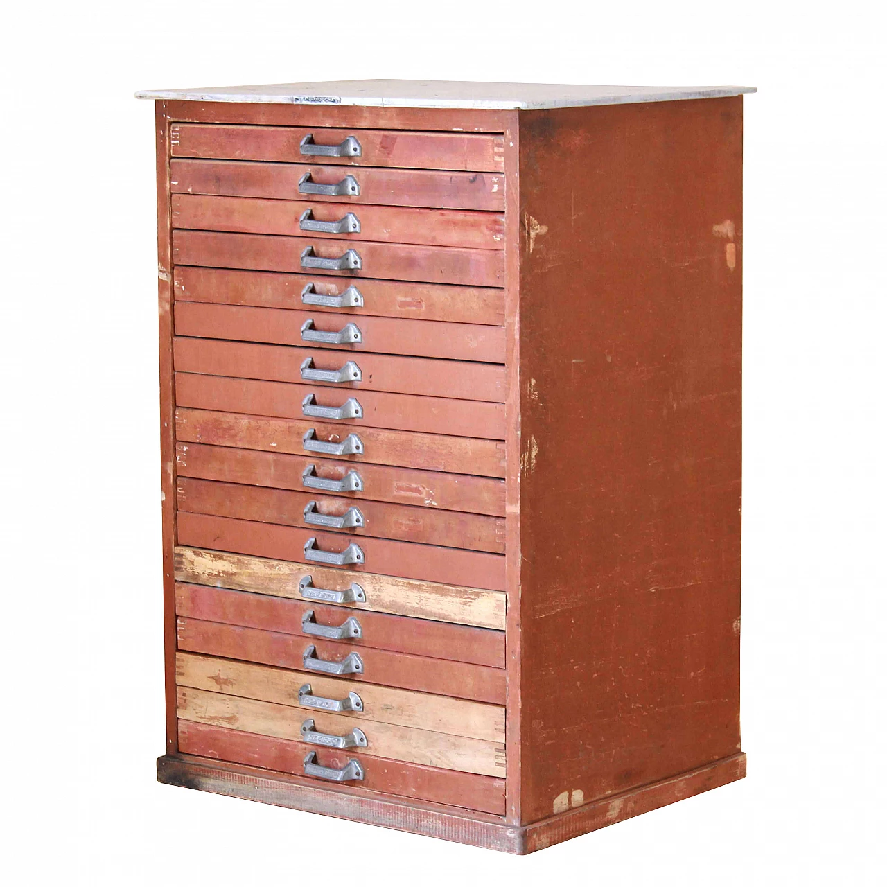 Cassettiera da tipografo in stile industriale, anni '40 1175771