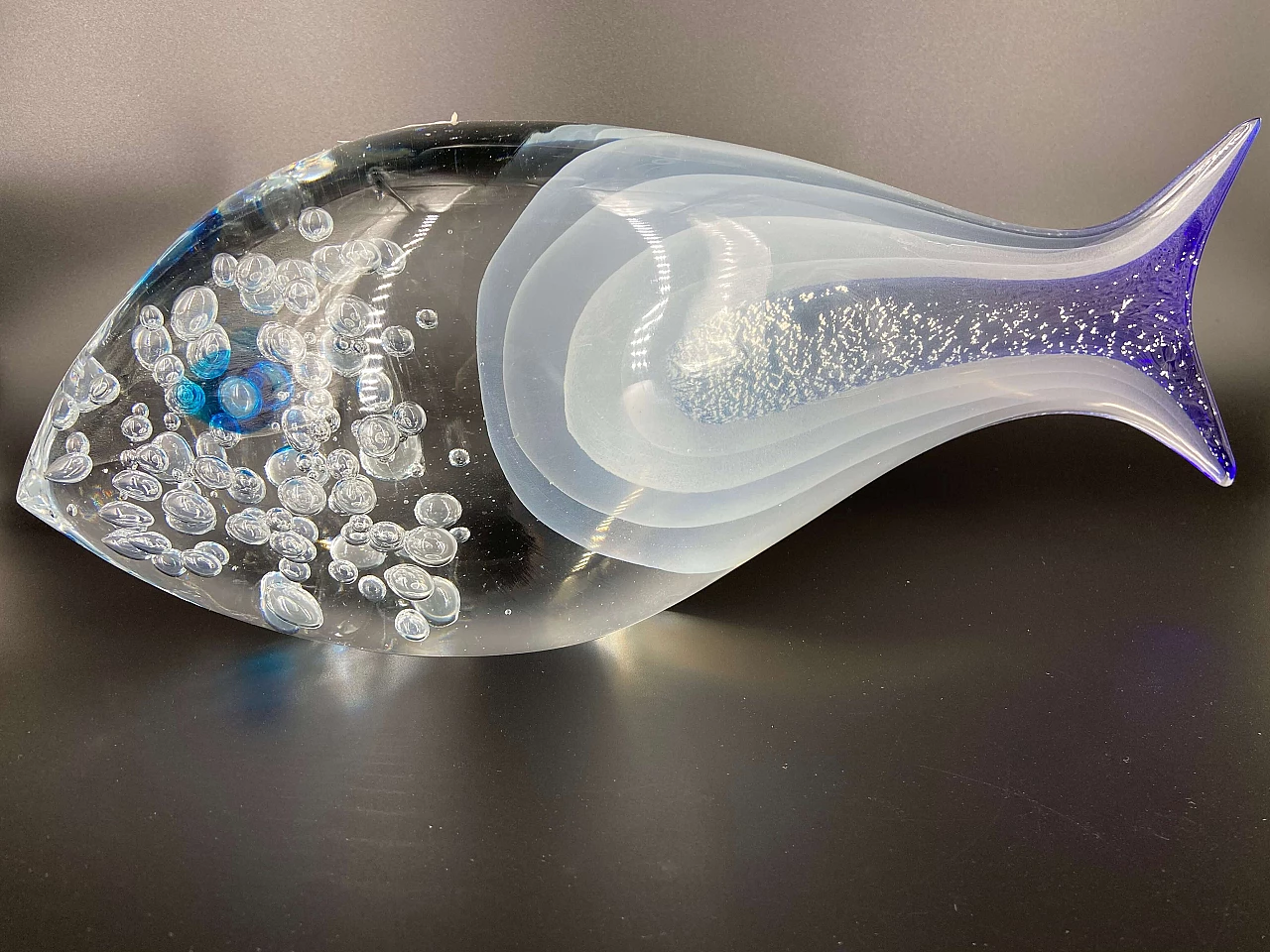 Scultura di pesce in vetro di Murano firmata Tagliapietra, anni '80 1175828
