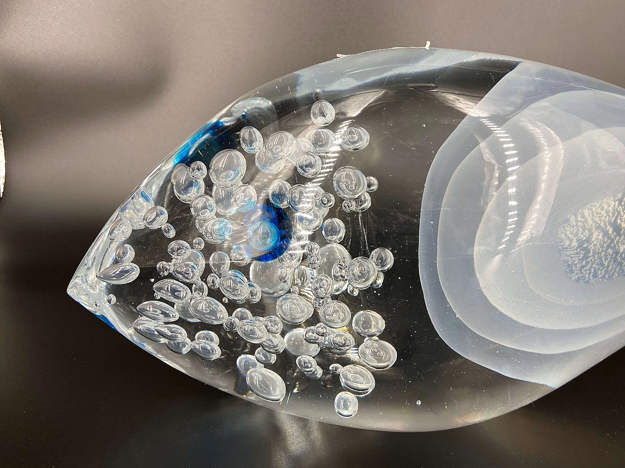 Scultura di pesce in vetro di Murano firmata Tagliapietra, anni '80 1175829