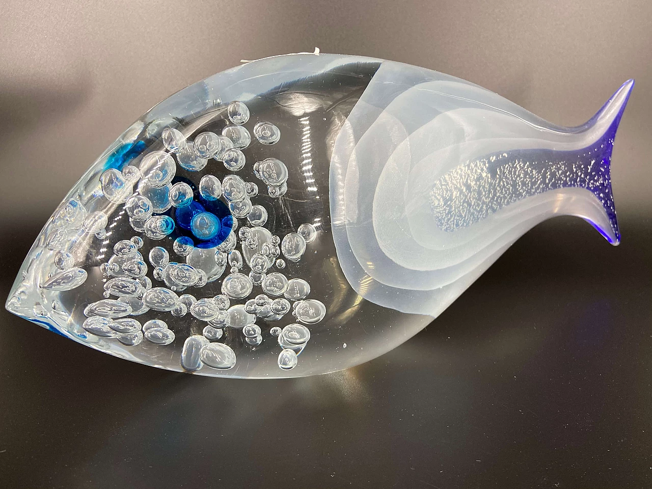 Scultura di pesce in vetro di Murano firmata Tagliapietra, anni '80 1175832