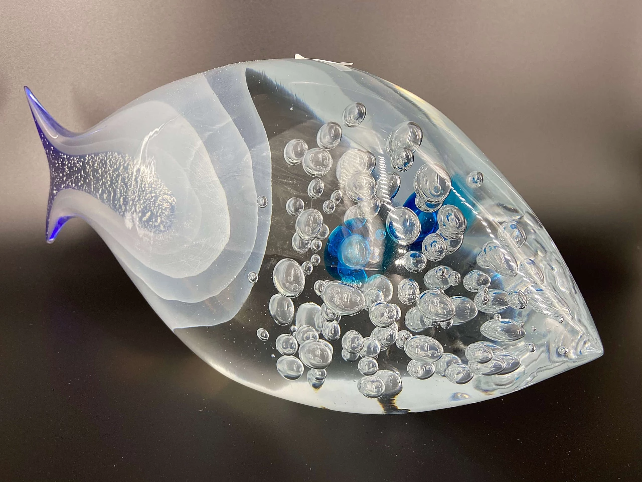 Scultura di pesce in vetro di Murano firmata Tagliapietra, anni '80 1175834