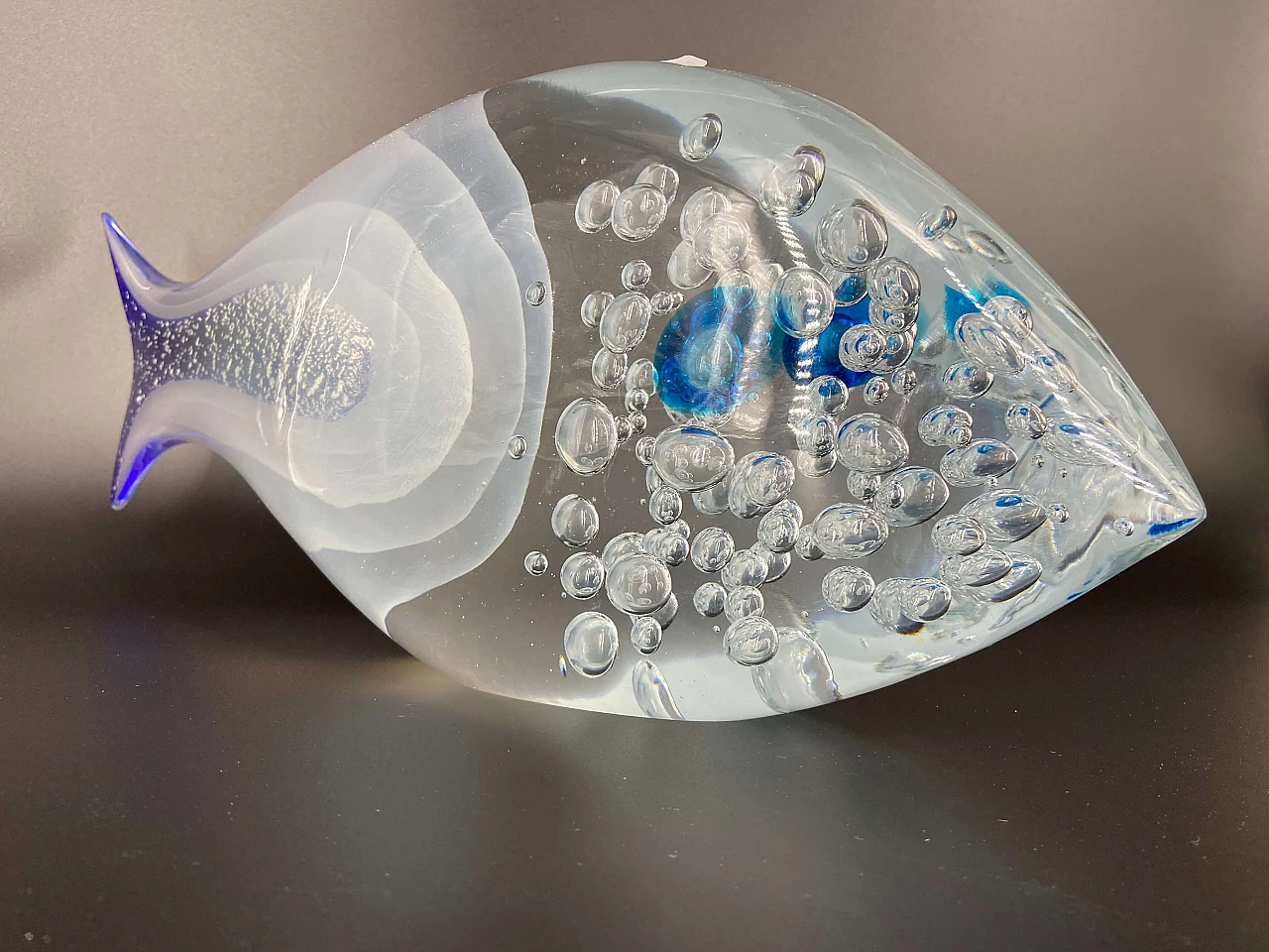 Scultura di pesce in vetro di Murano firmata Tagliapietra, anni '80 1175835