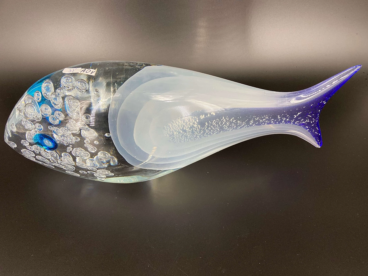 Scultura di pesce in vetro di Murano firmata Tagliapietra, anni '80 1175838