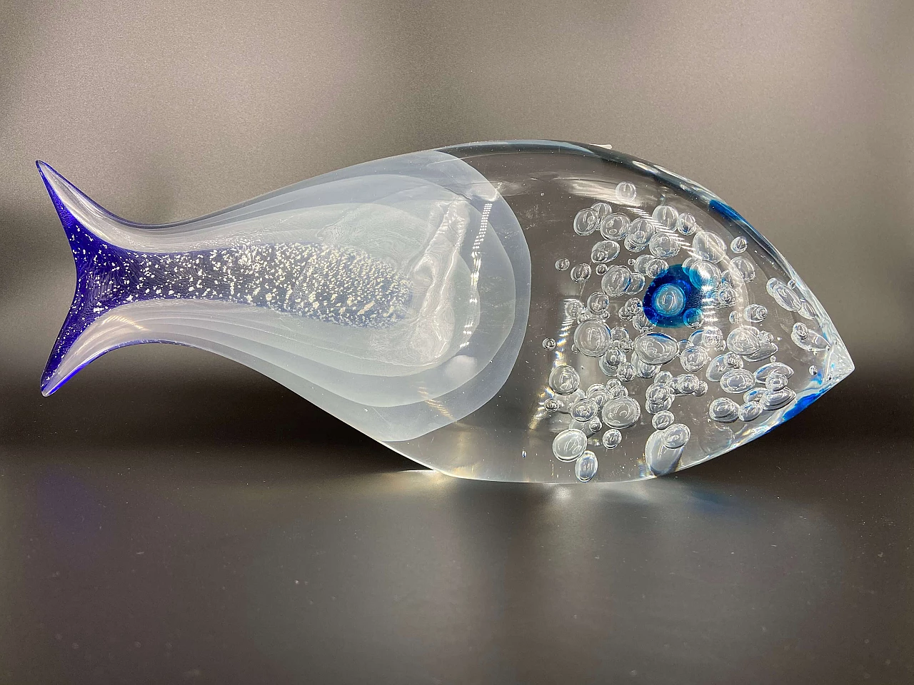 Scultura di pesce in vetro di Murano firmata Tagliapietra, anni '80 1175842