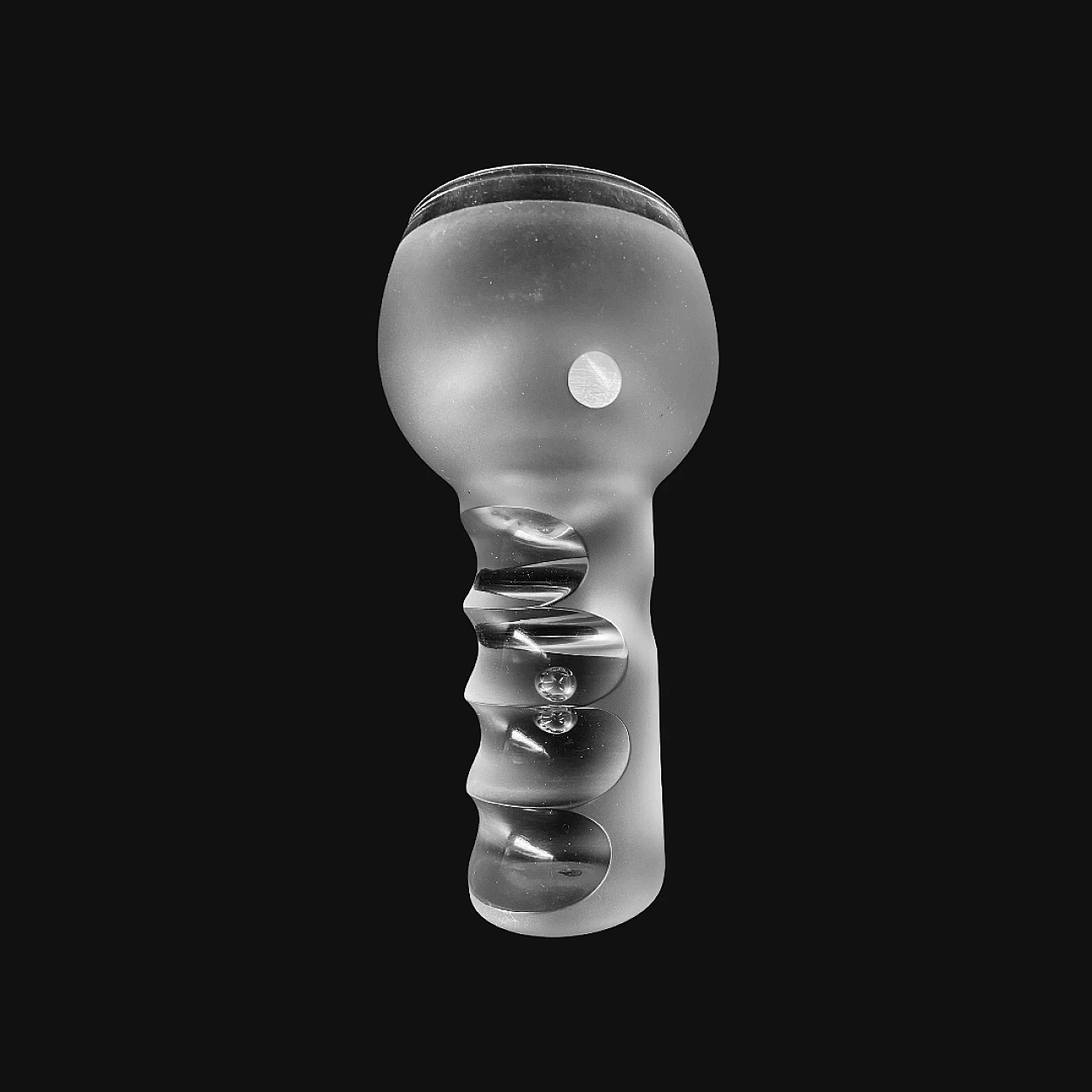 6 beveled Murano glass bubble glasses, 70s 1175856