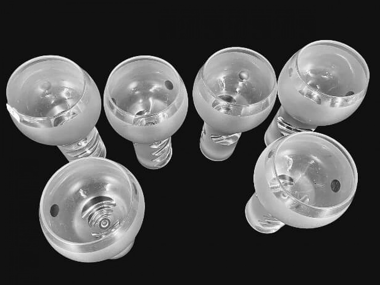 6 beveled Murano glass bubble glasses, 70s 1175860