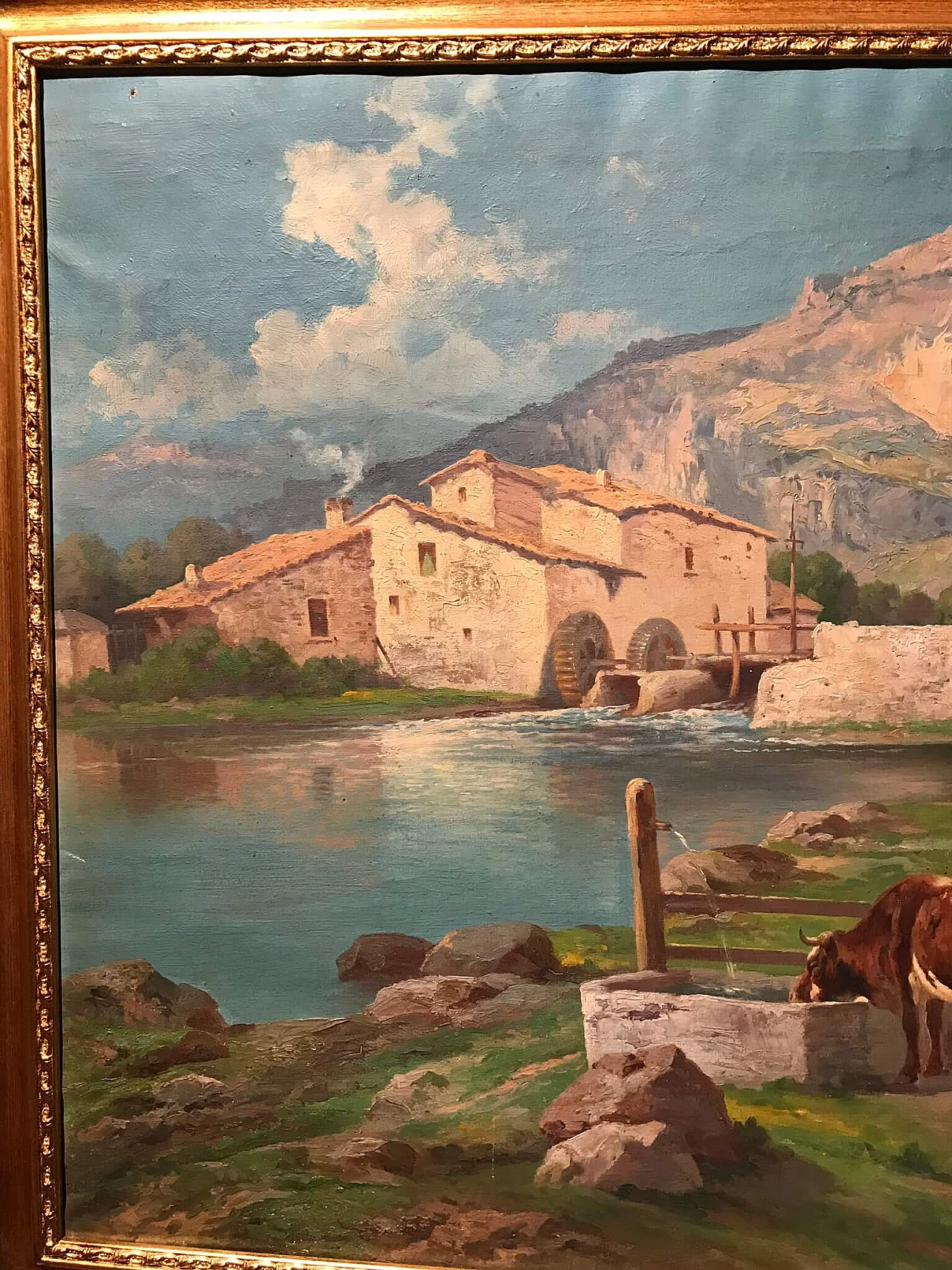 Neapolitan school painting oil on canvas signed R. Rianni, 19th century 1175878