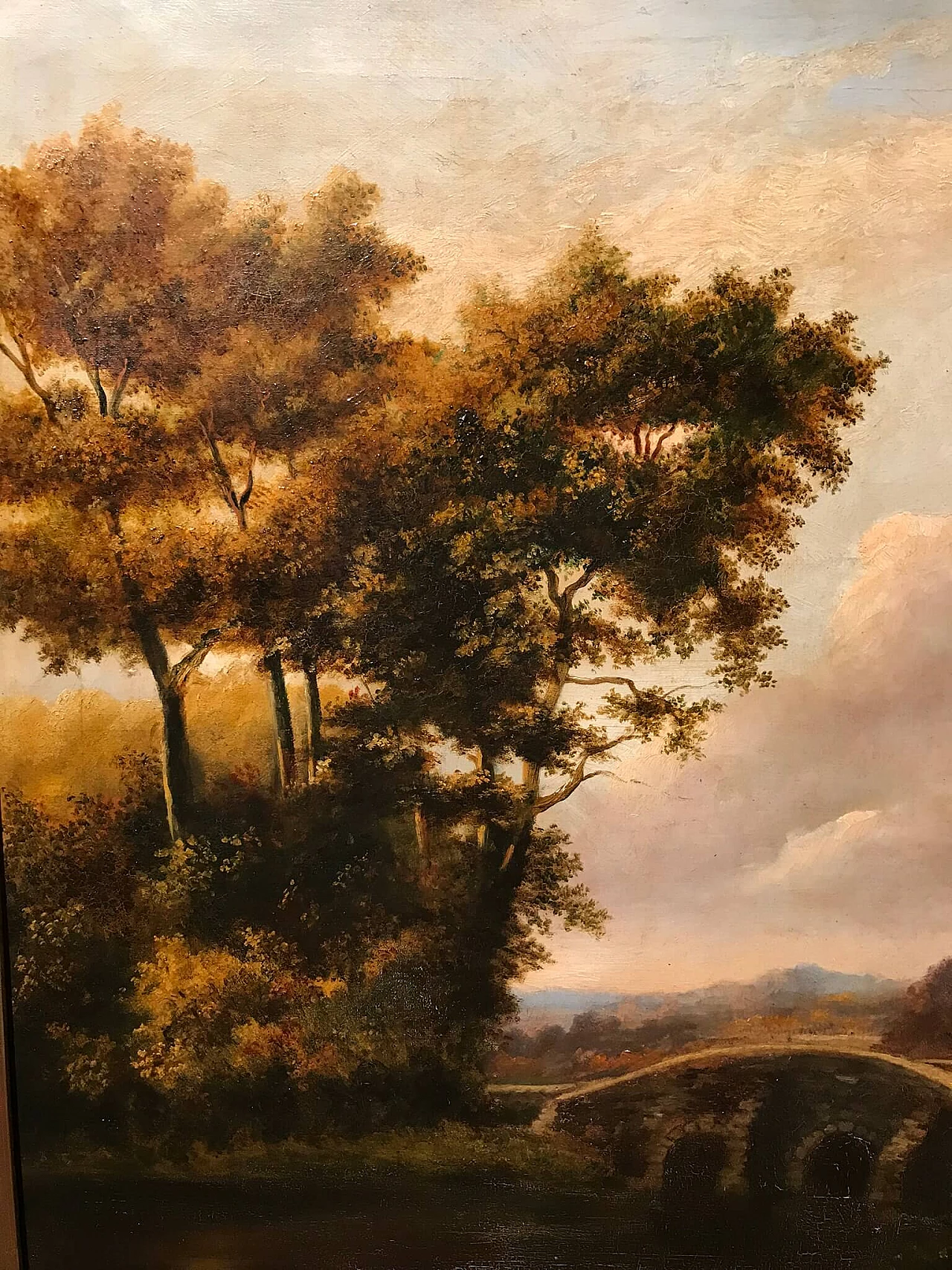 Oil painting on canvas with bucolic landscape, '800 1175907