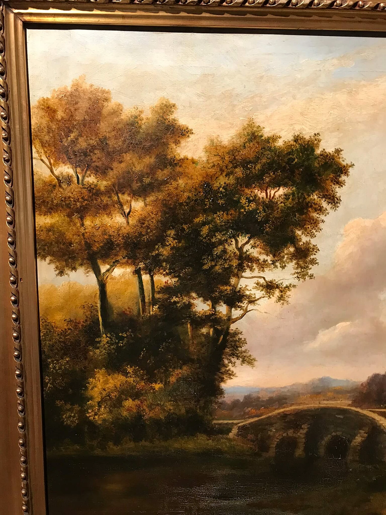 Dipinto olio su tela con paesaggio bucolico, '800 1175912