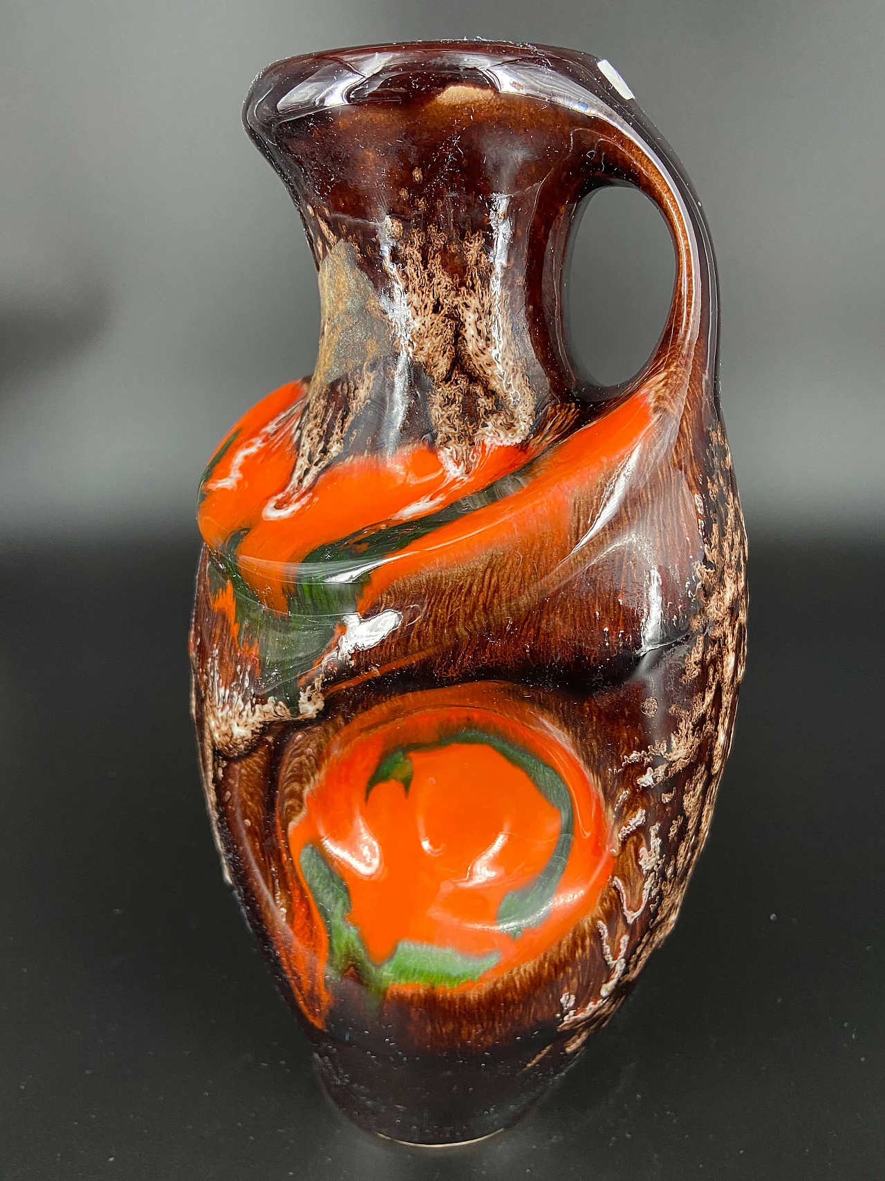 Abstract vase in polychrome ceramic, 50s 1175944