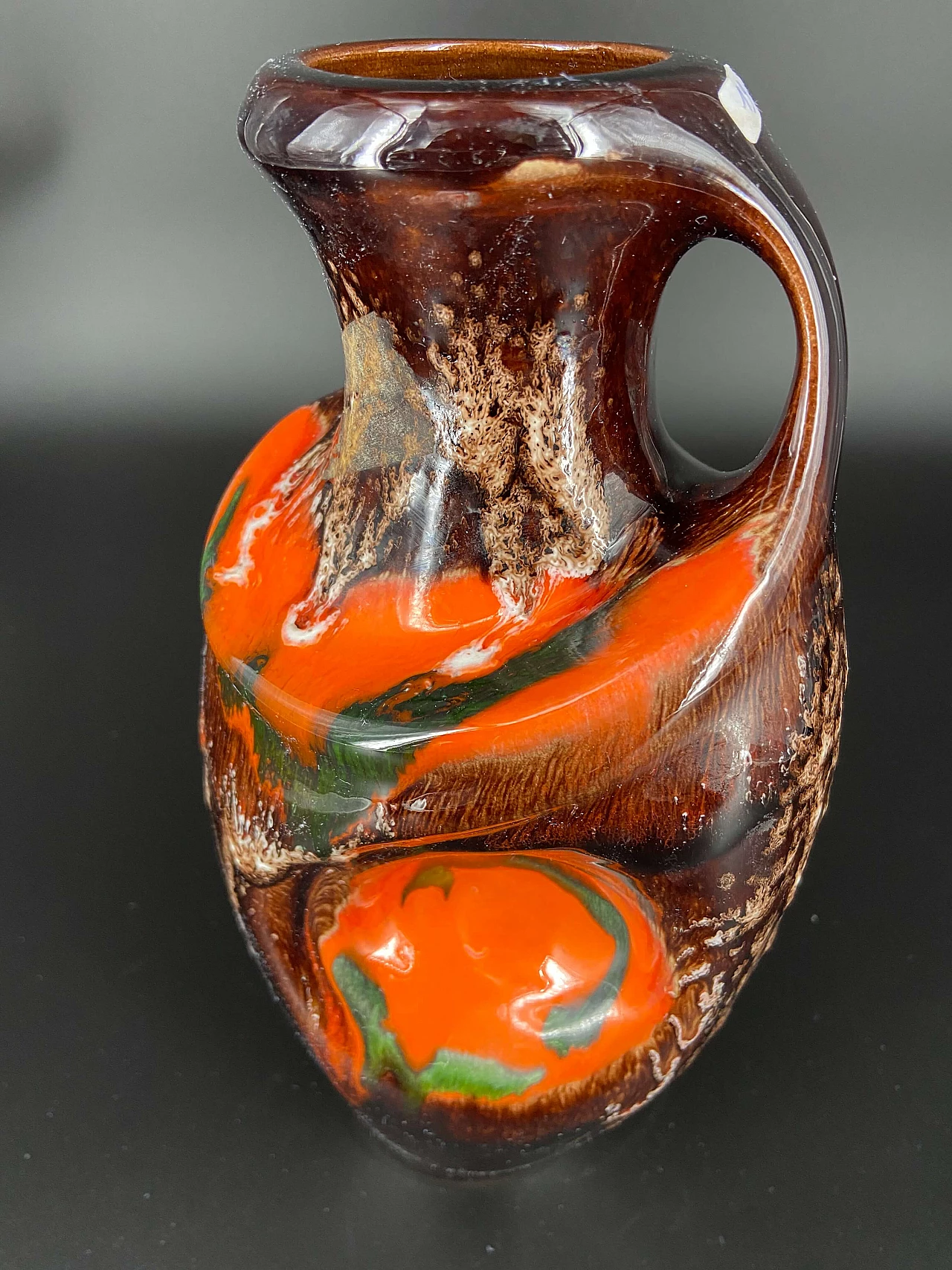 Vaso astratto in ceramica policroma, anni '50 1175945