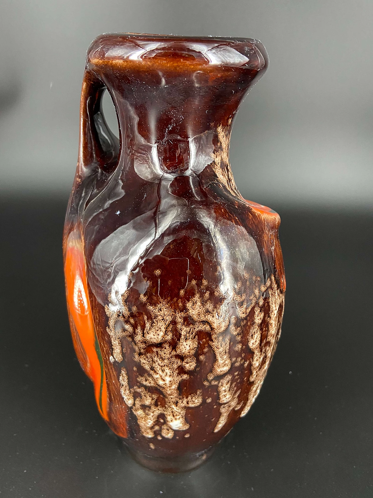 Vaso astratto in ceramica policroma, anni '50 1175946