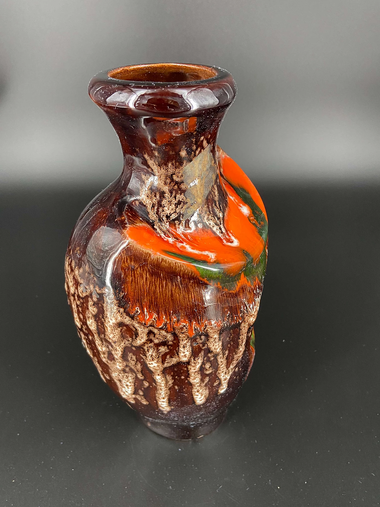 Abstract vase in polychrome ceramic, 50s 1175948