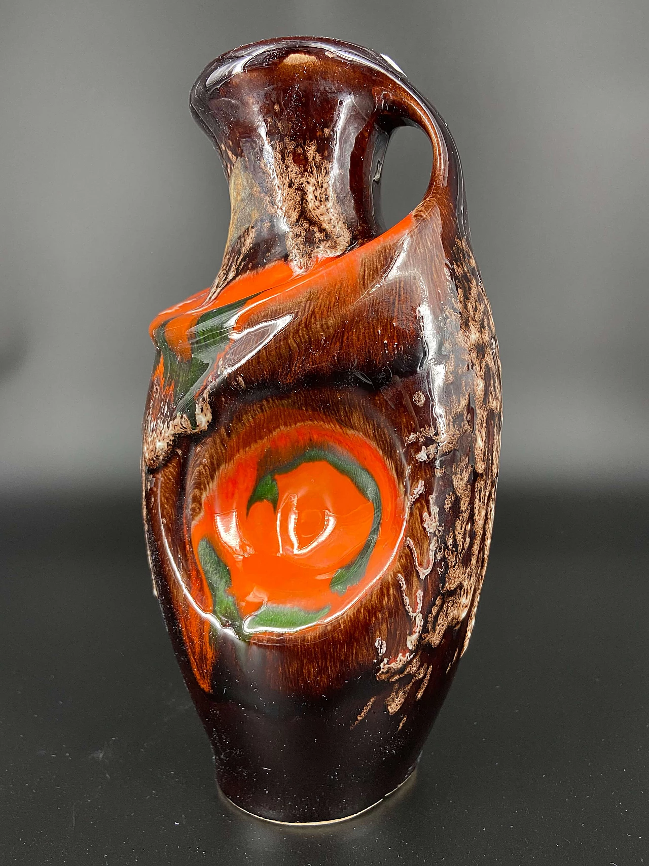 Abstract vase in polychrome ceramic, 50s 1175950