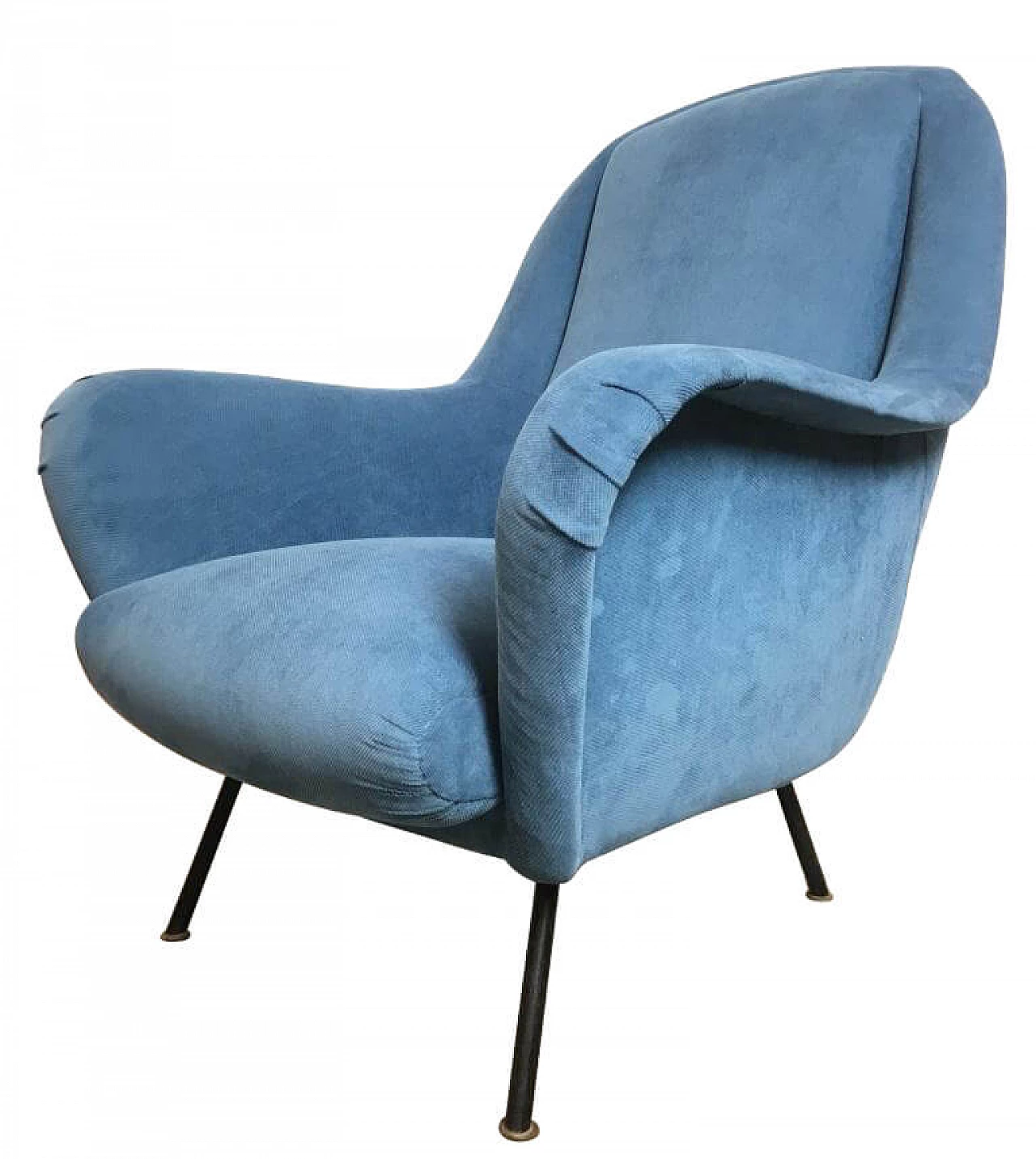 Poltrona azzurra attribuita a Gigi Radice per Minotti, anni '60 1176277