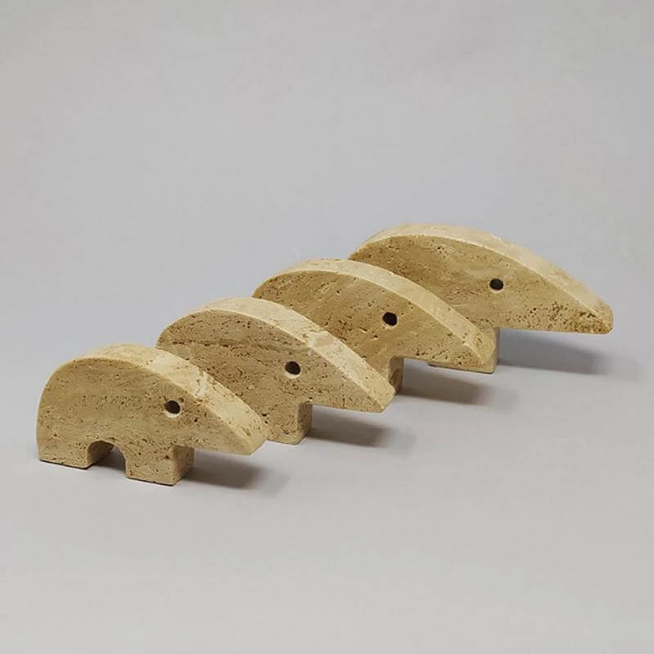 4 Anteaters in travertine marble by Enzo Mari for Fratelli Mannelli, 1970s 1176319