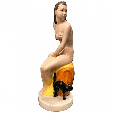 Porcelain woman statue by Cia Manna, 40s