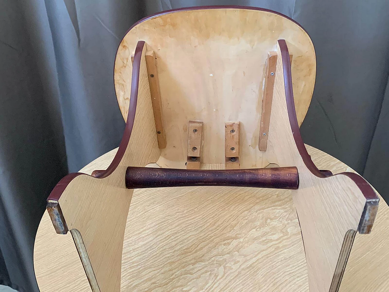 Tavolo e sedie in multistrato di faggio e rovere, di Pedini Fano, anni '60 1176501