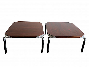 Pair of side tables in rosewood by Ico Parisi for Mim Roma, 1960s